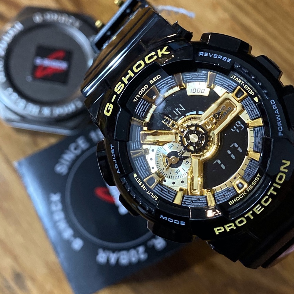 G shock black gold